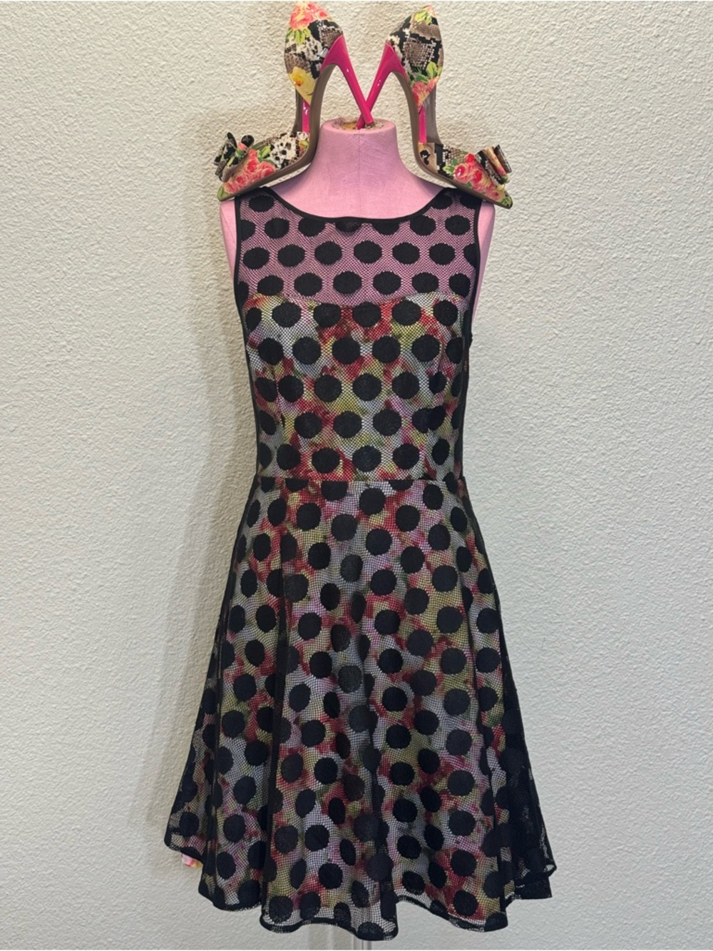 Betsey Johnson Vintage Dress Sz 8 + Heels Sz 7.5 Matching Set Value Bundle